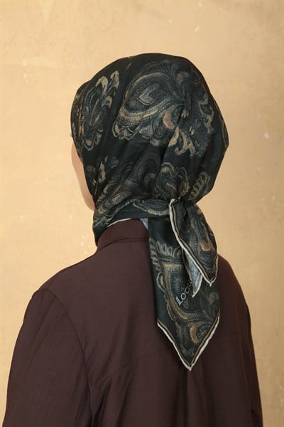 Locella Pamuk Vual Eşarp Siyah-sarı