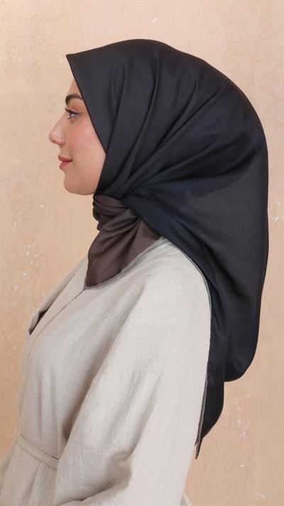 Locella Pamuk Vual Eşarp Siyah Kahve-22