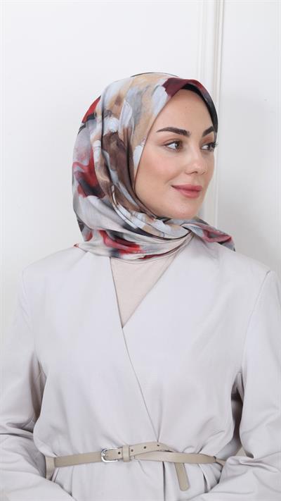 Locella Pamuk Vual Eşarp Bordo-1