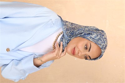 Locella Pamuk Vual Eşarp-Açık Mavi