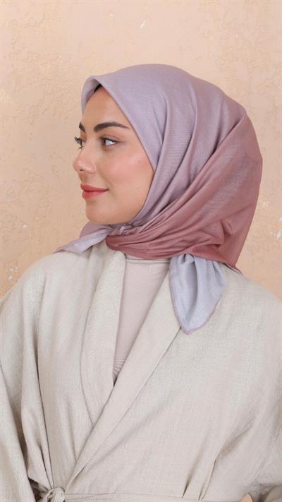 Locella Pamuk Vual Eşarp Pembe Açık Gri-17
