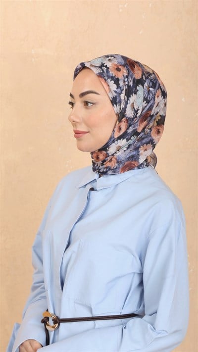 Locella Pamuk Vual Eşarp Lacivert