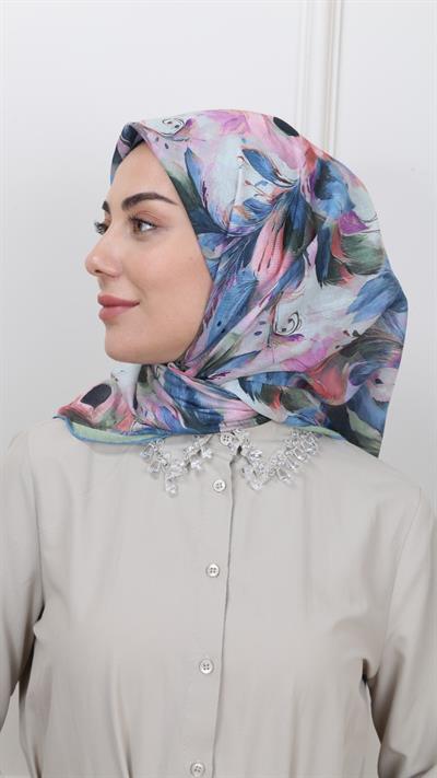Locella Pamuk Vual Eşarp Mavi-10