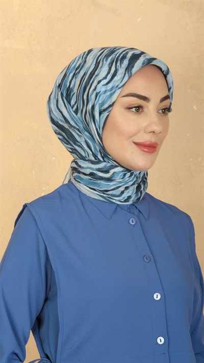 Locella Pamuk Vual Eşarp Mavi