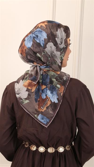 Locella Pamuk Vual Eşarp Kahve-10