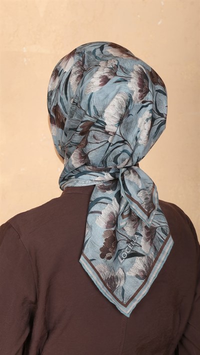 Locella Pamuk Vual Eşarp Mavi
