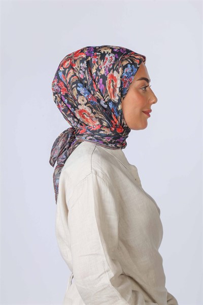 Locella Pamuk Vual Eşarp-Siyah