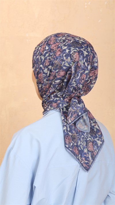 Locella Pamuk Vual Eşarp Lacivert