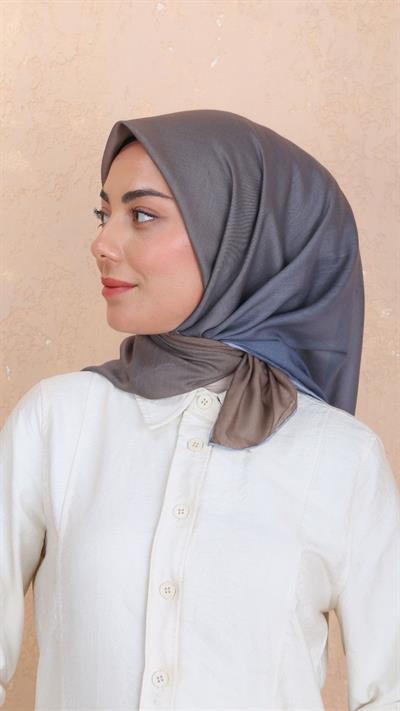 Locella Pamuk Vual Eşarp Gri Karamel-4