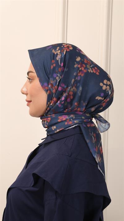 Locella Pamuk Vual Eşarp Lacivert-3