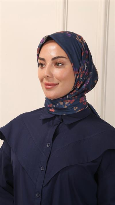Locella Pamuk Vual Eşarp Lacivert-3