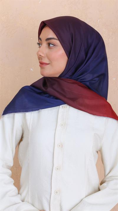 Locella Pamuk Vual Eşarp Morcivert Bordo-5