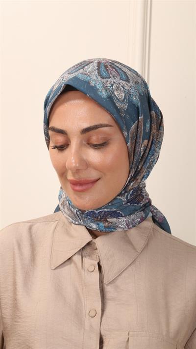 Locella Pamuk Vual Eşarp Petrol-7