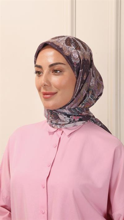 Locella Pamuk Vual Eşarp Mürdüm-5