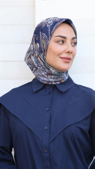 Locella Pamuk Vual Eşarp Morcivert-3