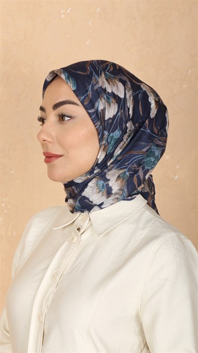 Locella Pamuk Vual Eşarp Lacivert