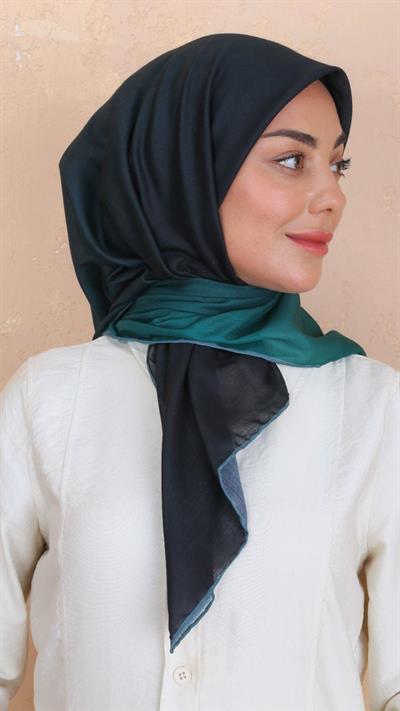 Locella Pamuk Vual Eşarp Siyah Zümrüt-14