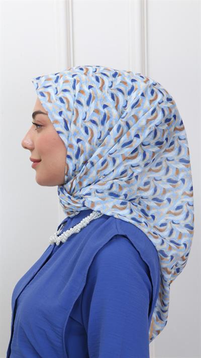 Locella Pamuk Vual Eşarp Mavi-1