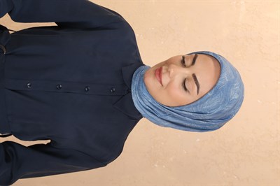 Locella Pamuk Vual Eşarp Mavi