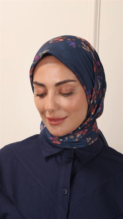 Locella Pamuk Vual Eşarp Lacivert-3