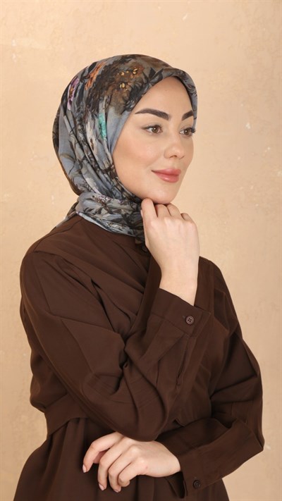 Locella Pamuk Vual Eşarp Siyah Gri