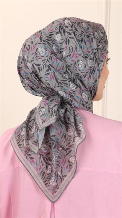 Locella Pamuk Vual Eşarp Koyu Vizon-11