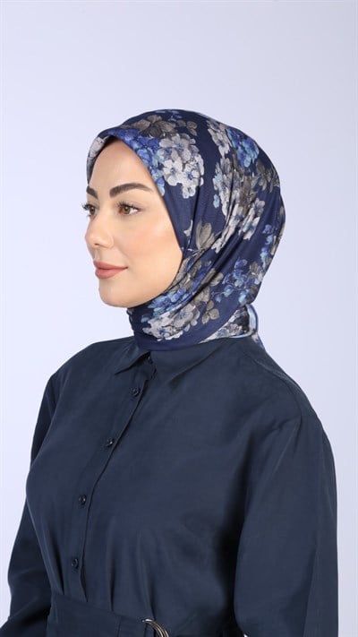 Locella Pamuk Vual Eşarp Lacivert