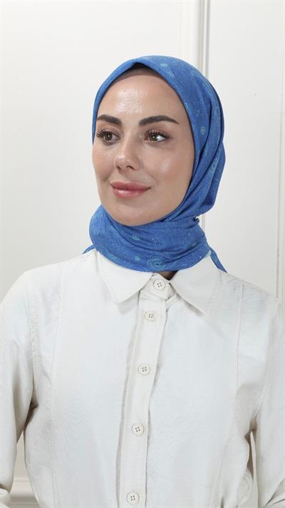 Locella Pamuk Vual Eşarp Canlı Mavi-2