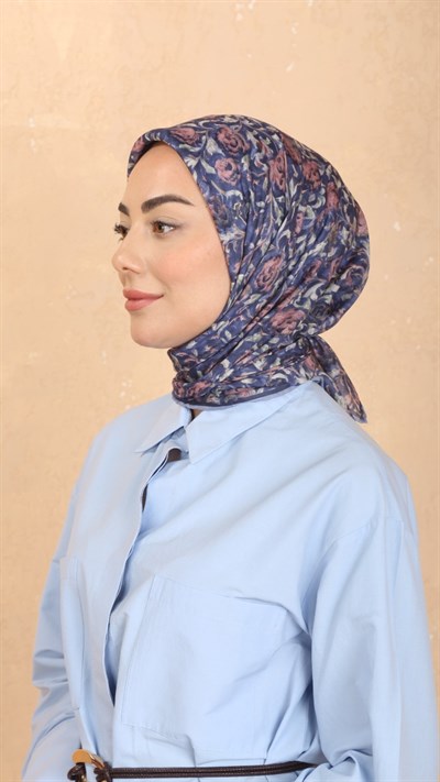 Locella Pamuk Vual Eşarp Lacivert