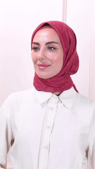 Locella Pamuk Vual Eşarp Çilek Kırmızı-3