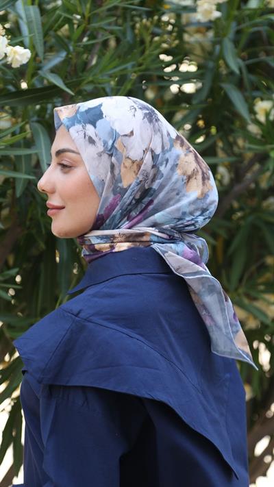 Locella Pamuk Vual Eşarp Füme-3