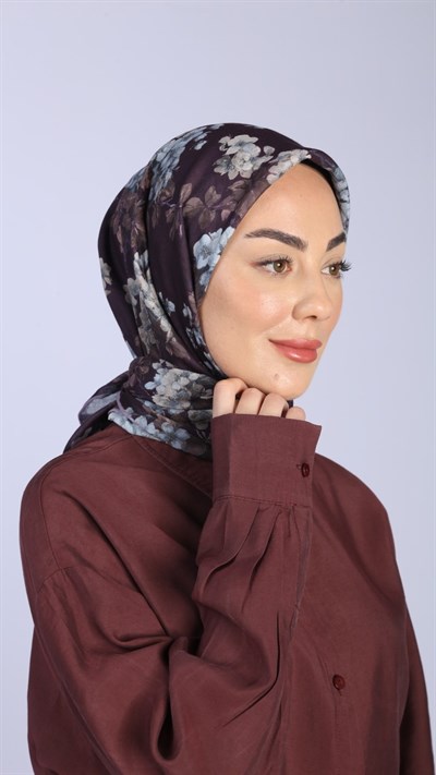 Locella Pamuk Vual Eşarp Koyu Mürdüm