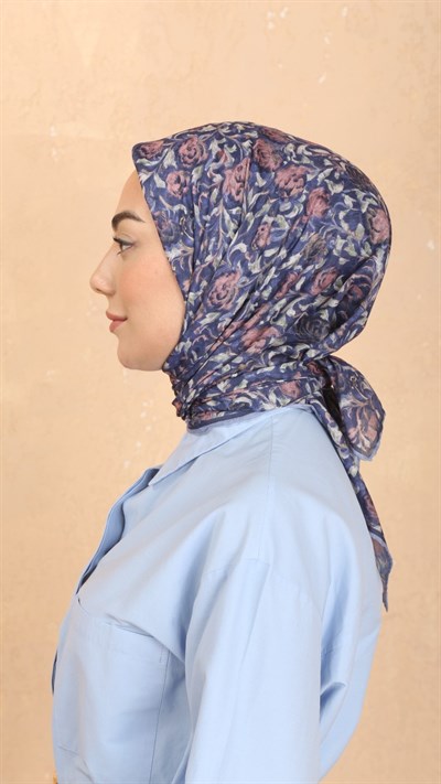 Locella Pamuk Vual Eşarp Lacivert