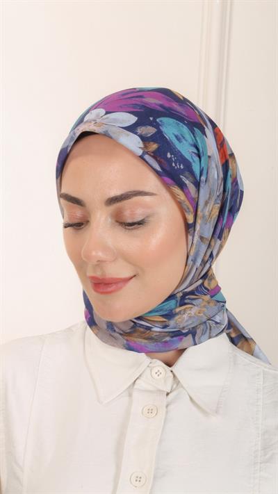 Locella Pamuk Vual Eşarp Lacivert-9