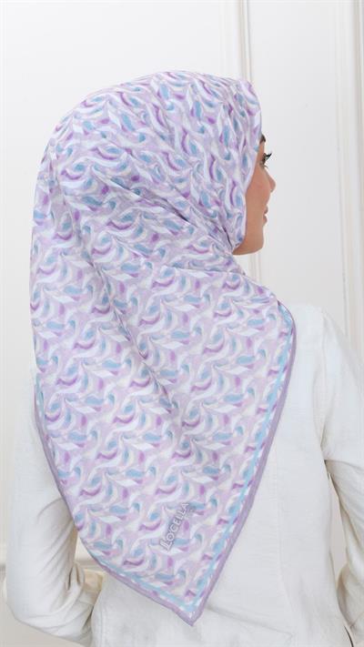 Locella Pamuk Vual Eşarp Lila-8
