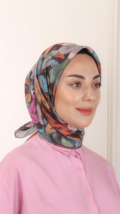 Locella Pamuk Vual Eşarp Kahverengi-6