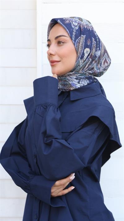 Locella Pamuk Vual Eşarp Morcivert-3