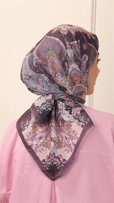 Locella Pamuk Vual Eşarp Mürdüm-5