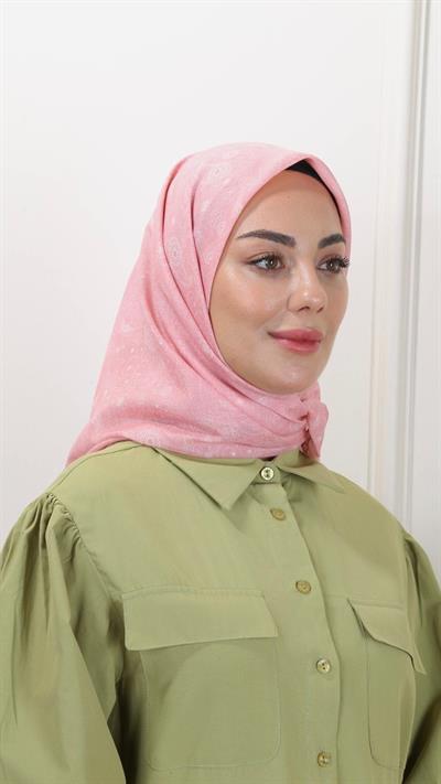 Locella Pamuk Vual Eşarp Soft Pembe-7