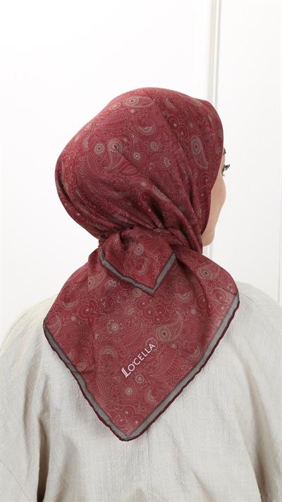 Locella Pamuk Vual Eşarp Bordo-23