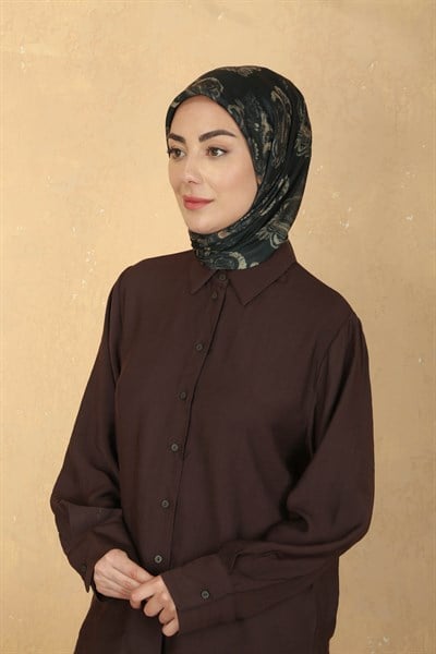 Locella Pamuk Vual Eşarp Siyah-sarı