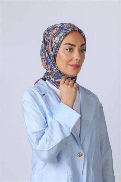 Locella Pamuk Vual Eşarp-Lacivert