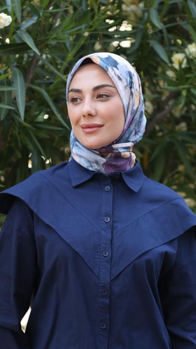 Locella Pamuk Vual Eşarp Füme-3