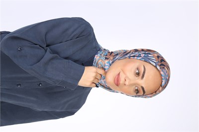 Locella Pamuk Vual Eşarp-Mavi