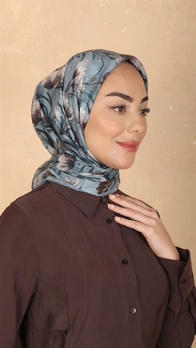 Locella Pamuk Vual Eşarp Mavi