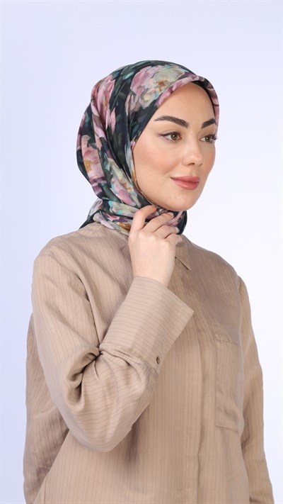 Locella Pamuk Vual Eşarp Koyu Yeşil