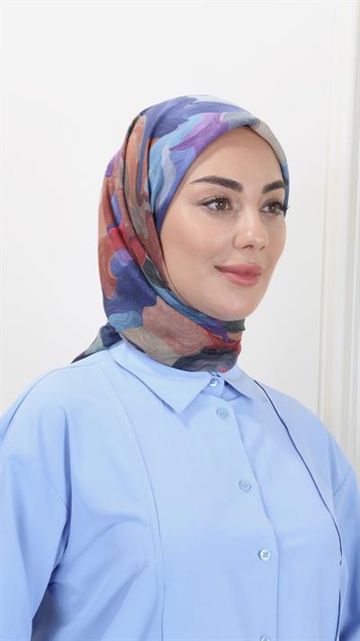 Locella Pamuk Vual Eşarp Lacivert-1