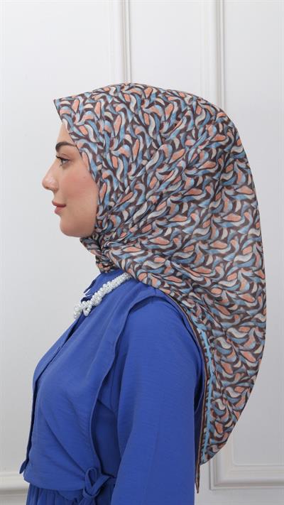 Locella Pamuk Vual Eşarp Kahverengi-4