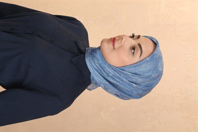 Locella Pamuk Vual Eşarp Mavi