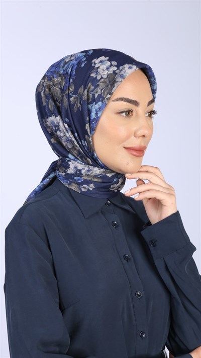 Locella Pamuk Vual Eşarp Lacivert